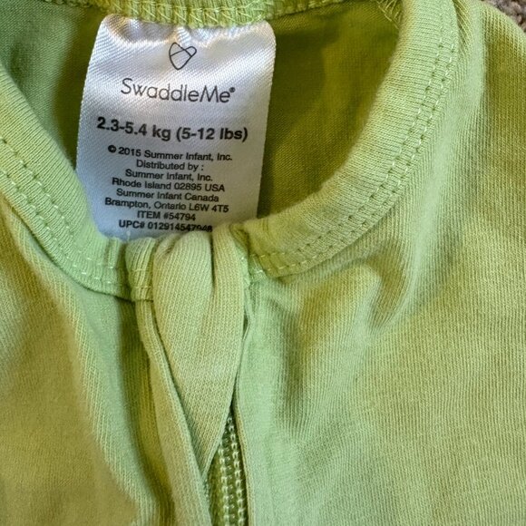 SwaddleMe Infant Baby Swaddle Summer Lime Green 5-12 lbs Zipper - Picture 6 of 7